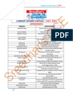 Current Affairs Capsule - July-2023