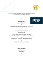 A Study On Multimodal Transportation in ORA Logistics PVT Limited Chennai