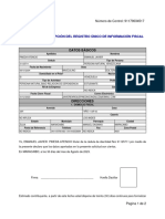 Planilla de Inscripción Del Registro Único de Información Fiscal