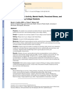 Vigorous Physical Activity, Mental Health, Perceived Stress, and Socializing Among College Students