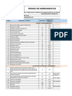 Pedido de Herramientas y Costos para Montaje de TK Minera Shougang Hierro Peru S.A