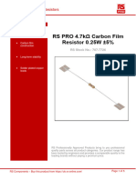 RS PRO 4.7kΩ Carbon Film Resistor 0.25W ±5%: Features