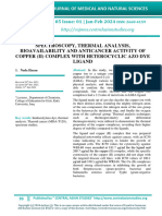 Spectroscopy, Thermal Analysis, Bioavailability and Anticancer Activity of Copper (Ii) Complex With Heterocyclic Azo Dye Ligand