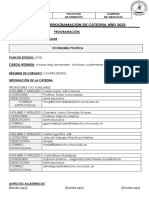 Economia Politica Programa y Programación Año Academico 2022