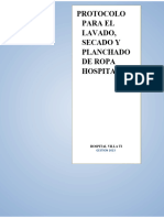 NO Protocolo de Lavado Secado y Planchado de Ropa Hospitalaria