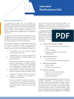 Instructivo Planificaciones 2021: Especificaciones Generales