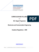 Curriculum and Syllabus B.E. Degree Programme Electronics and Communication Engineering