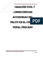 Reparación Civil y Consecuencias Accesorias Del Delito en El Código Penal Peruano