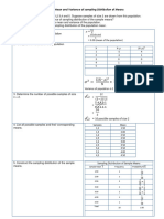 Chapter 3 Lesson 2 Finding The Mean and Variance of Sampling Distribution of Means