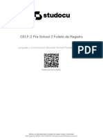 Celf 2 Pre School 2 Folleto de Registro