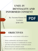 Confedientiality & Informed Consent