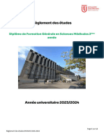 Règlement Des Études DFGSM2