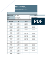 Simple Monthly Timesheet