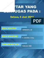 Daftar Petugas Selasa - 6 - Juni