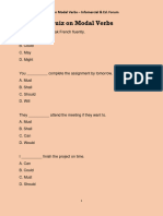 Quiz On Modal Verbs