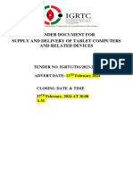 Tender Document For Supply &delivery of Tablet Computers