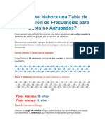 Cómo Se Elabora Una Tabla de Distribución de Frecuencias para Datos Agrupados