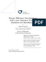 Energy E Ciency Investigations With A New Operator Training Simulator For Biorefineries