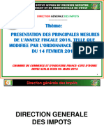 Présentation Des Mesures de L'annexe Fiscale 2018 DGI 25 Articles DGI CCIF CI