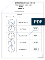 Revision Worksheet - Maths 2ND Term