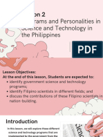 Chapter 2 Lesson 2 Programs and Personalities in Science and Technology in The Phil.