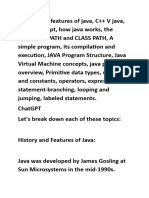 History and Features of Java