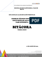 MLNIDIN2066 - Bitácora. Primera Sesión. Consejo Técnico Escolar. Fase Intensiva Ciclo Escolar