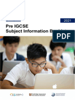 Pre IGCSE Subject Information Booklet 27 NOVEMBER 2020