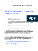 Identifier Les Processus de Gestion de Projets