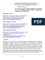 Integration Between Cobit and Coso For Internal Control and Its Reflection On Auditing Risk With Corporate Governance As The Mediating Variable