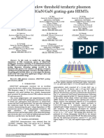 Above and Below Threshold Terahertz Plasmon Modes in Algan/Gan Grating-Gate Hemts