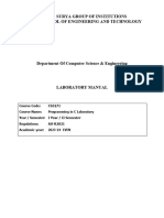 Cs3271 Programming in C Lab Manual