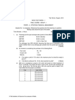 Test Series: August, 2016 Mock Test Paper - 1 Final Course: Group - I Paper - 2: Strategic Financial Management