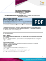 Activity Guide and Evaluation Rubric - Task 2 - Phonetics Collective Creation - En.es