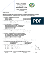 Quarterly Test Q3 Mathematics 7