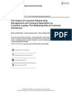 The Impact of Customer Relationship Management and Company Reputation On Customer Loyalty: The Mediating Role of Customer Satisfaction