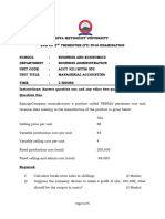 Managerial Accounting (Acct 321 - HTTM 302) 2nd Trimester 2016