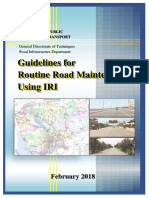 Guidelines For Routine Road Maintenance Using IRI