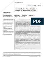 A Cross-Sectional Study On Evaluation of Complete Blood Count-Associated Parameters For The Diagnosis of Acute Appendicitis