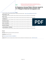 Factors Associated With Pregnancy Among Filipino Women Aged 15-19: Results From The 2017 Philippine National Demographic and Health Survey