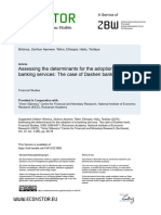 Assessing The Determinants For The Adoption of E-Banking Services: The Case of Dashen Bank