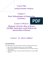 Engineering Economic Analysis (Week 4) Basic Methodologies of Engineering Economic Analysis