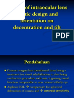 Impact of Intraocular Lens Haptic Design and Orientation