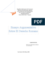 Ensayo Argumentativo Sobre El Derecho Romano MOISES MONTEDEOCA