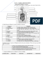 Activity 1 - Parts Functions Process of Digestive System