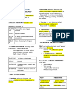 Rws Lesson Week 1.1: "Definition of Discourse" DISCOURSE-derived From "Discurses" in