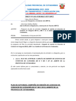 Plan de Trabajo de Emisión de Licencias de Conducir de Categoría Bii B y Bii C