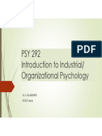 PSY 292 Intro To IO Psychology