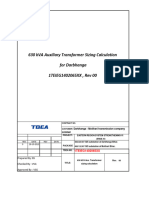 630kVA Aux Trafo Sizing Calculation