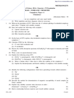 Bachelor of Science (B.SC.) Semester-VI Examination Ch-601: Inorganic Chemistry Compulsory Paper-1 (Chemistry)